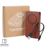 100% Wood Fast Wireless Power Bank box