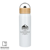 26oz Aluminum Bottle With FSC Bamboo Lid White