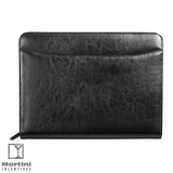 Italian Style Leather Zippered Padfolio Front