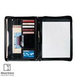 Italian Style Leather Zippered Padfolio Opened