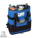 Lanier Backpack Cooler blue with bottles inside