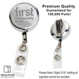 30" Cord Solid Metal Retractable Badge Reel and Badge Holder