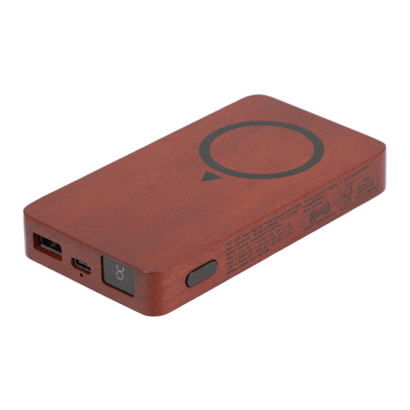 100% Wood Fast Wireless Power Bank