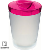 12 Oz. Frosted candy jar with pink lid