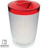 12 Oz. Frosted candy jar with red lid