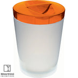 12 Oz. Frosted candy jar with orange lid