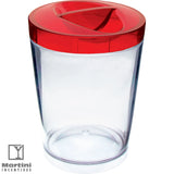 12 Oz. Clear candy jar with red lid