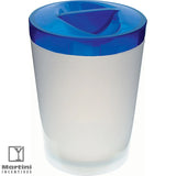 12 Oz. Frosted candy jar with blue lid