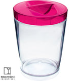 12Oz. Clear candy jar with pink lid