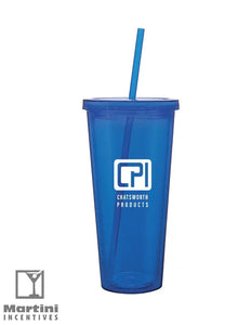 20 oz Acrylic Double Walled Tumbler with Straw