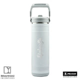 26 oz. Recycled Stainless Steel Water Bottle white with logo