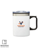 4oz Steel Camping Mug white with custom logo