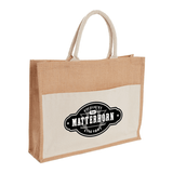 Jute Shopper Tote with Recycled Cotton Pocket - 7900-88 - Martini Incentives