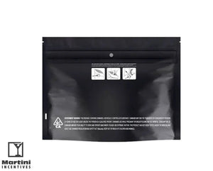 Child-Resistant Matte Black Mylar Bags 8" x 6" - 28g