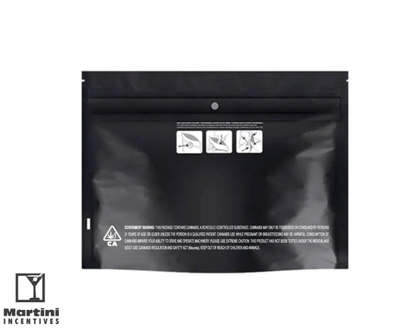 Child-Resistant Matte Black Mylar Bags 8