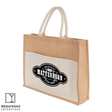 Jute Shopper Tote with Recycled Cotton Pocket - 7900-88