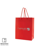 Matte Laminated Eurotote red with custom logo