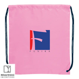 Polyester Drawstring Bag pink with custom logo