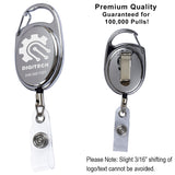 "PATASKALA" 30" Cord Shiny Chrome Finish Solid Metal Retractable Badge Reel and Badge Holder with Laser Imprint - RBRCAM - Martini Incentives