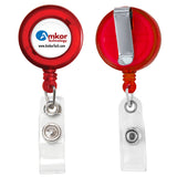 "LORAIN VL" 30" Cord Round Retractable Badge Reel and Badge Holder with Metal Slip Clip Attachment - RBR - Martini Incentives