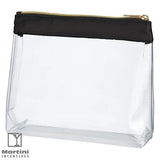 Sadie Satin Clear Cosmetic Bag black