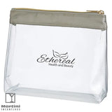 Sadie Satin Clear Cosmetic Bag custom logo