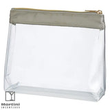 Sadie Satin Clear Cosmetic Bag green