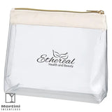 Sadie Satin Clear Cosmetic Bag pink