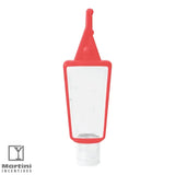 Antibacterial hand sanitizer gel with red silicone keyring clip