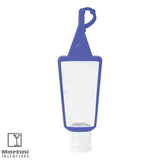 Antibacterial hand sanitizer gel with blue silicone keyring clip